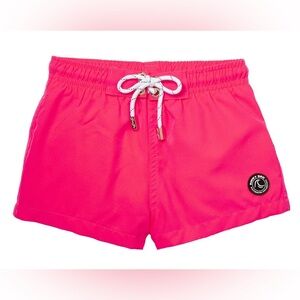 Men's Hot Pink Swim Board Shorts with Contrast Drawstring